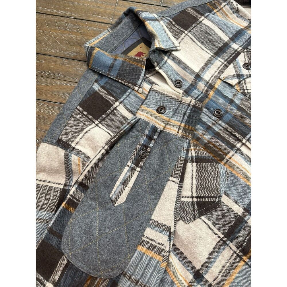 Dakota Grizzly Shirt Jacket L Plaid Quilted Lined Flannel Shacket Mens